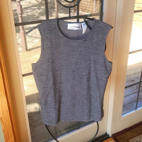 Pursuits Ltd 100% Extra Fine Merino Grey Wool Sleeveless Sz. M Tank Sweater - Picture 8 of 10